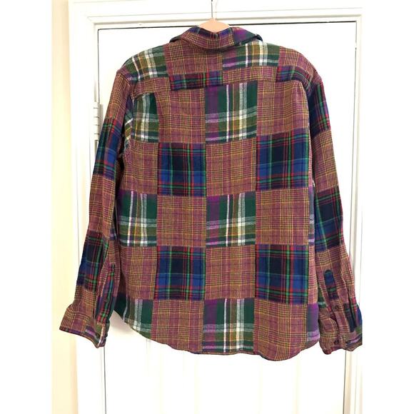 HOUSTON WHITE Target Patchwork Cottagecore Quilt-Square Flannel Shirt - Sz L - Picture 5 of 5